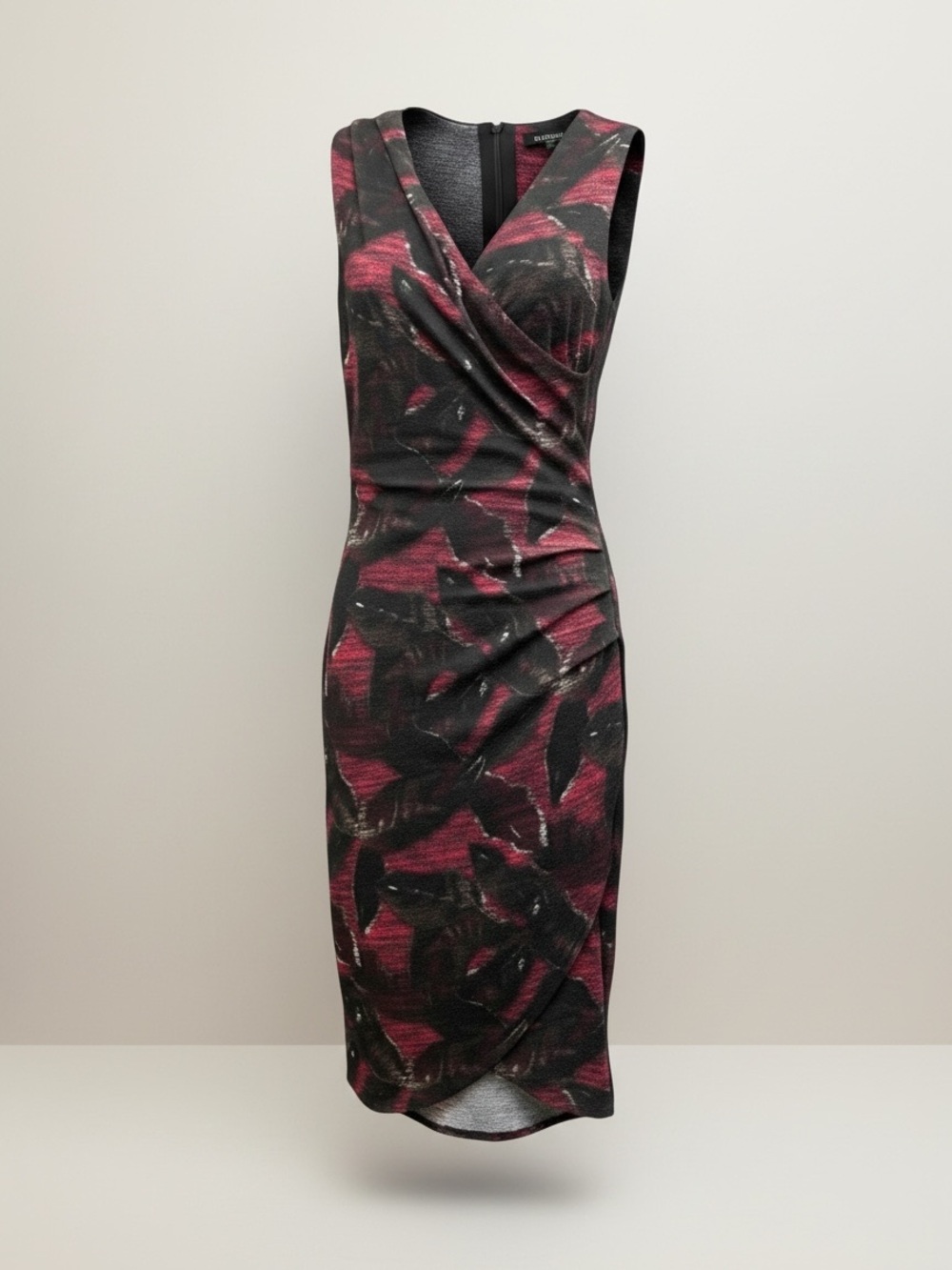 Aritzia Wilfred Free Izadora Ruched Reposa Midi Dress Pink Black Floral S